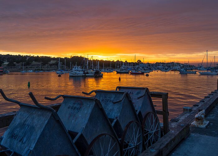 Monterey Greeting Card featuring the photograph Wharf Sunset by Derek Dean