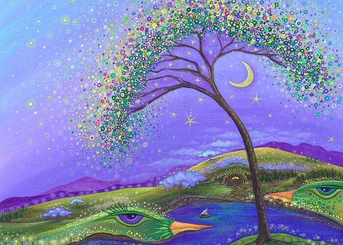 Dreamscape Greeting Card featuring the painting What a Wonderful World by Tanielle Childers
