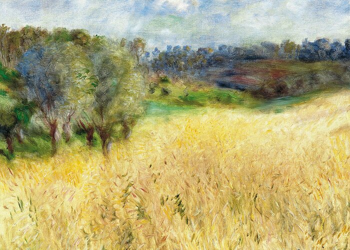 French Art Greeting Card featuring the painting Wheat Field by Auguste Renoir