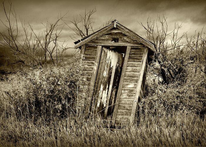 Outhouse Greeting Card featuring the photograph When Nature Calls in Sepia Tone by Randall Nyhof