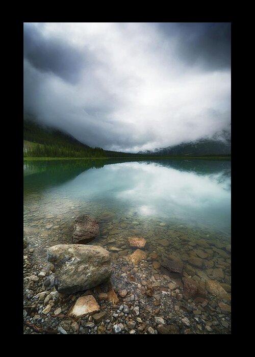 Mountains Greeting Card featuring the photograph When Spray Lake Clouds Over by Karl Anderson