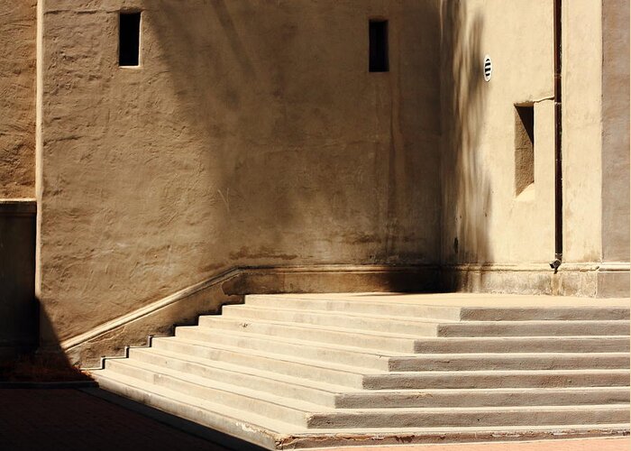 Stairs Greeting Card featuring the photograph Where Stairs Meet Shadow by Kreddible Trout