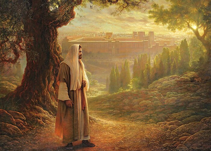 Jesus Greeting Card featuring the painting Wherever He Leads Me by Greg Olsen