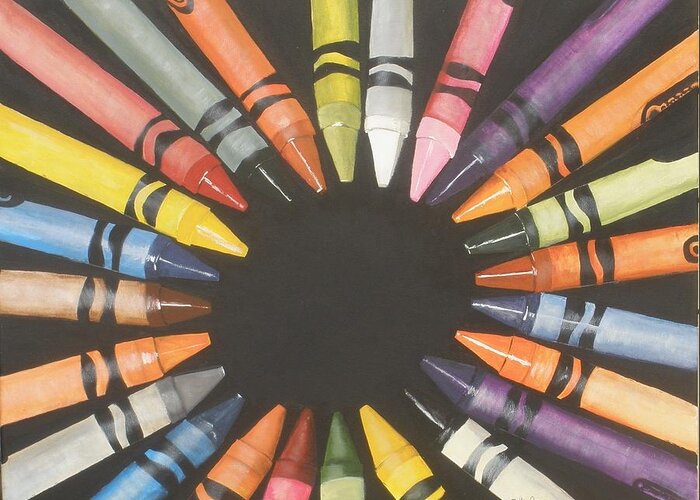 Crayons Greeting Card featuring the painting Which one would you pick by Betty-Anne McDonald
