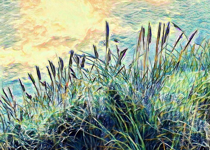 Nature Greeting Card featuring the digital art Whispering Grass by Pennie McCracken