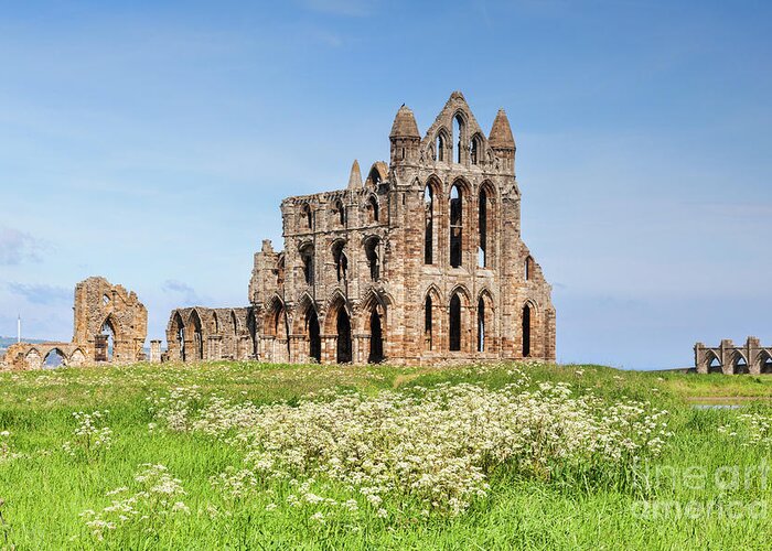 Whitby Greeting Card featuring the photograph Whitby Abbey, Yorkshire Heritage by Colin and Linda McKie