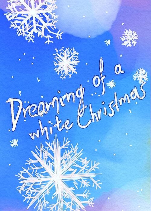 Christmas Greeting Card featuring the digital art White Christmas by Sophia Gaki Artworks