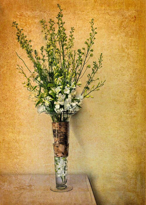 Arrangement Greeting Card featuring the photograph Slender Vase by Maria Coulson