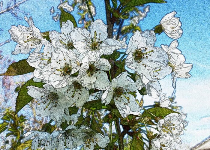 Bloom Greeting Card featuring the photograph White Flowers - Variation 1 by Jean Bernard Roussilhe