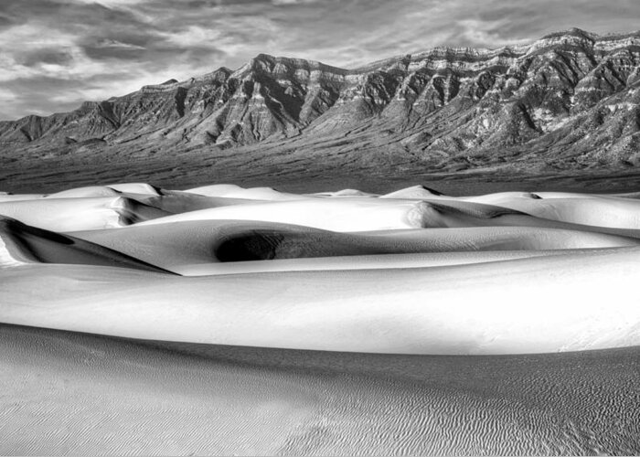 White Sands Greeting Card featuring the photograph White Sands Morning - 2 - New Mexico - Black and White by Nikolyn McDonald