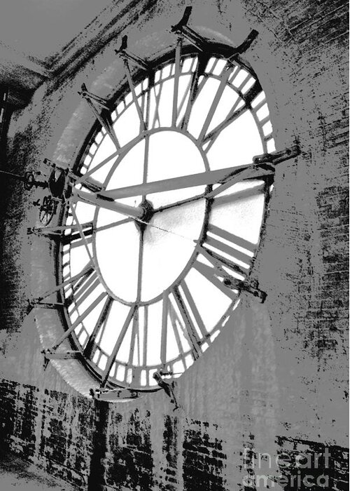 Clock Greeting Card featuring the photograph White Wash Time by Jost Houk
