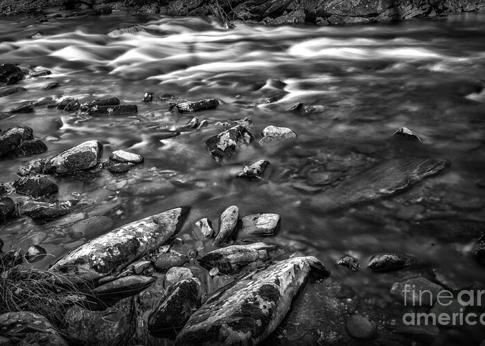 White Greeting Card featuring the photograph White Water BW by Walt Foegelle