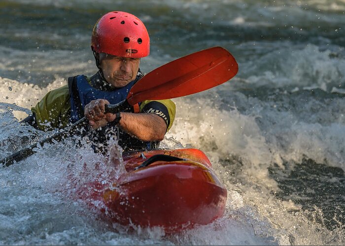Kayak Greeting Card featuring the photograph Whitewater by Robert Krajnc