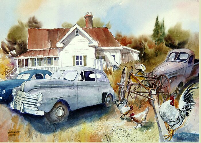 Old Cars Greeting Card featuring the painting Who said you can't have it all.. by Bobby Walters