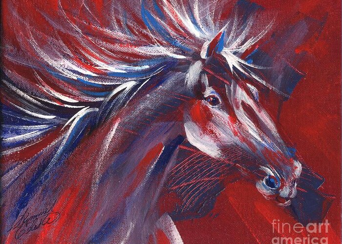 Horse Paintings Greeting Card featuring the painting Wild Horse Bust by Summer Celeste