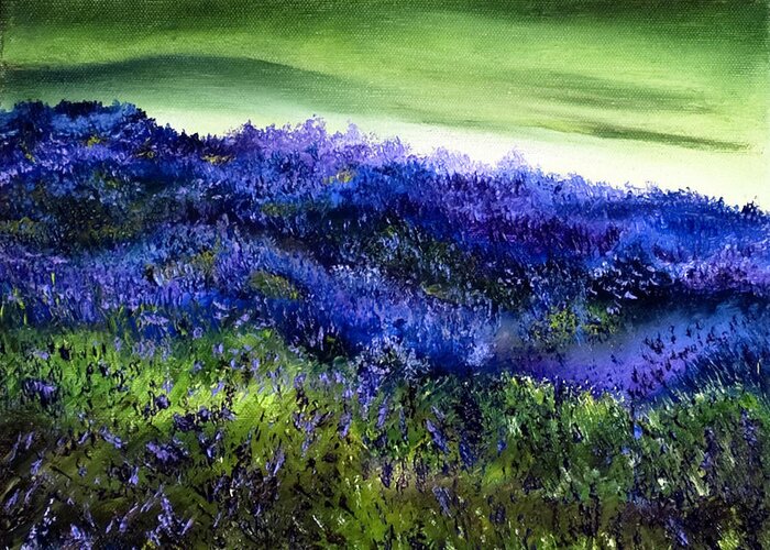 Landscape Greeting Card featuring the painting Wild Lavender by Terry R MacDonald