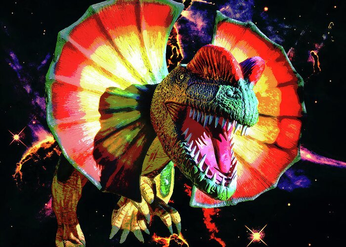 Dinosaur Greeting Card featuring the digital art Wild Thang by Sandra Selle Rodriguez