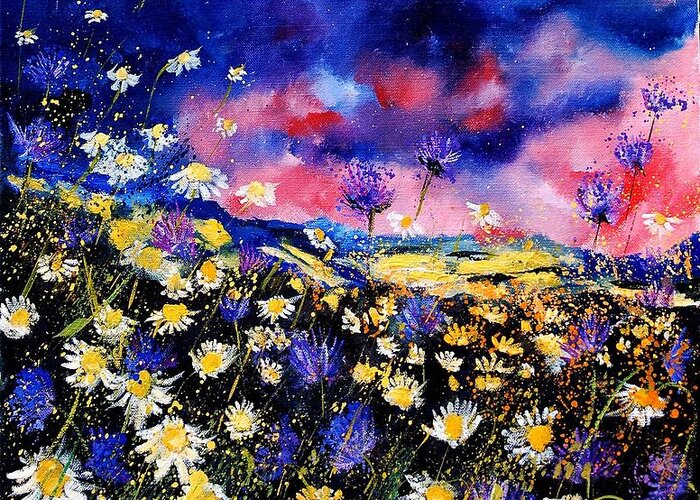 Flowers Greeting Card featuring the painting Wildflowers 67 by Pol Ledent