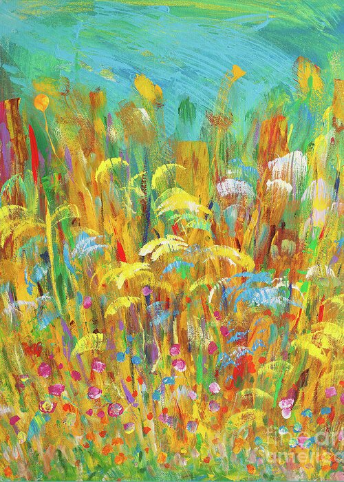 Wildflowers Greeting Card featuring the painting Wildflowers by Bjorn Sjogren