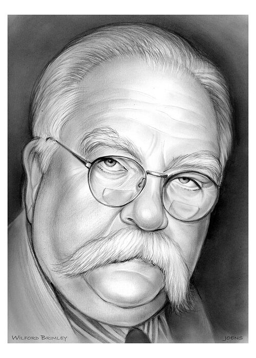 Wilford Brimley Greeting Card featuring the drawing Wilford Brimley by Greg Joens