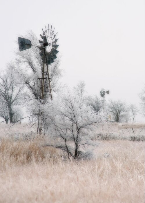Kansas Greeting Card featuring the photograph Windmill Antithesis by Fred Lassmann