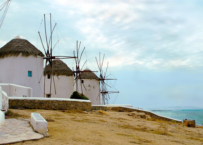 Mykonos Greeting Card featuring the photograph Windmills Of Mykonos I by Madeline Ellis