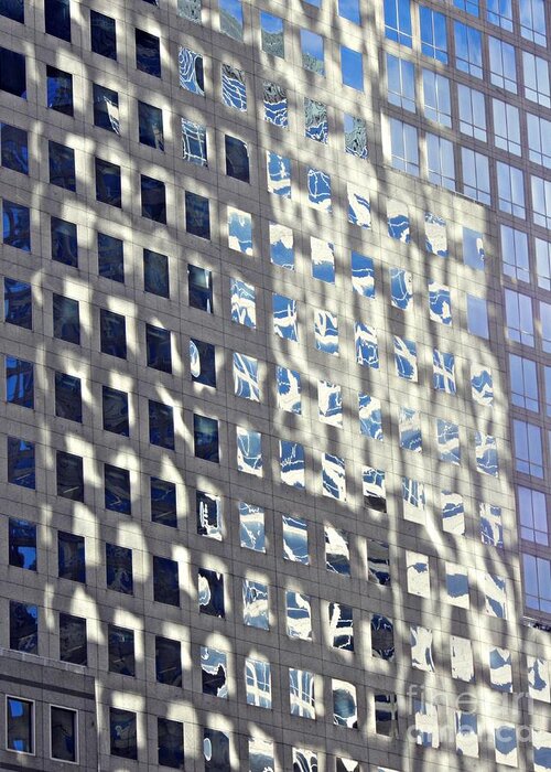 Window Greeting Card featuring the photograph Windows of 2 World Financial Center 2 by Sarah Loft