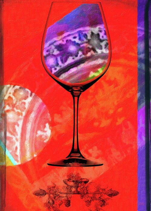 Wine Greeting Card featuring the mixed media Wine Pairings 5 by Priscilla Huber