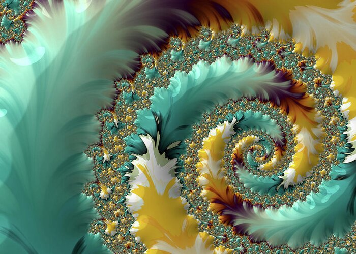 Fractal Art Greeting Card featuring the digital art Wings of the Dawn by Bonnie Bruno