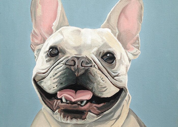 Dog Greeting Card featuring the painting Winston by Nathan Rhoads