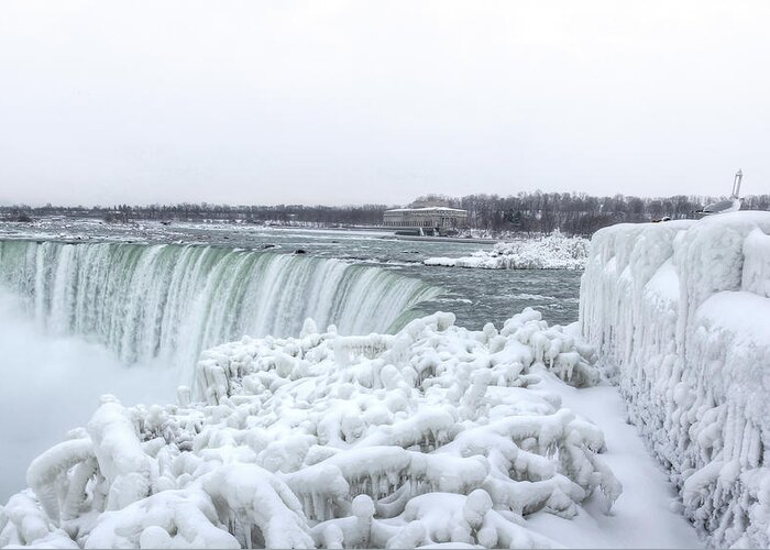 Canada Greeting Card featuring the photograph Winter at the falls by Nick Mares