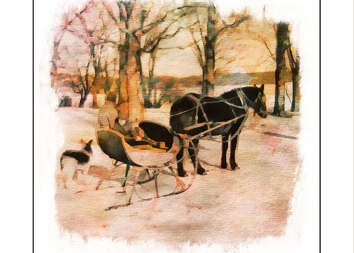 Horse Greeting Card featuring the photograph Winter Horse Sled by Russ Considine