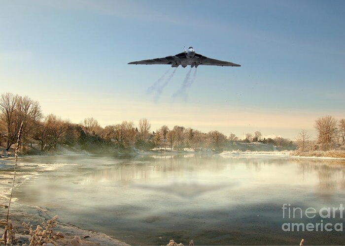Avro Greeting Card featuring the digital art Winter In Bomber Country by Airpower Art