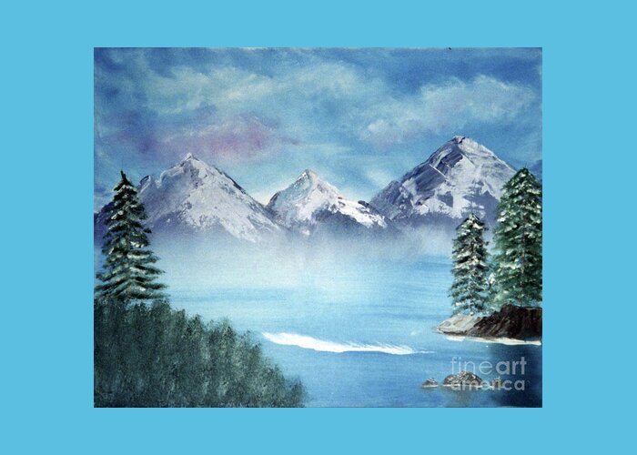 Lake Tahoe Greeting Card featuring the painting Winter In Lake Tahoe by Artist Linda Marie