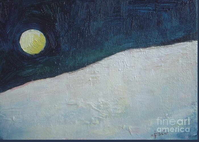 Moon Greeting Card featuring the painting Winter Moon by Vesna Antic
