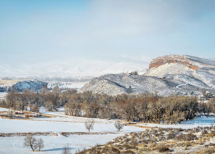 Belvue Greeting Card featuring the photograph Winter panorama of rural Colorado by Marek Uliasz