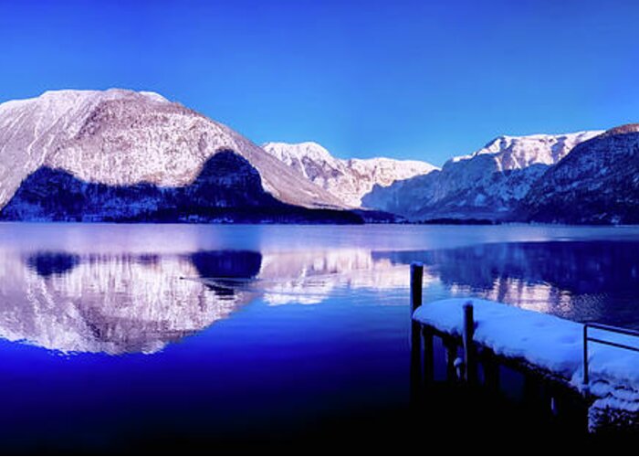 Hallstatt Greeting Card featuring the photograph Winter Reflections by Mountain Dreams