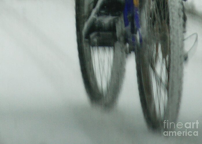 Bicycle Greeting Card featuring the photograph Winter Ride by Linda Shafer