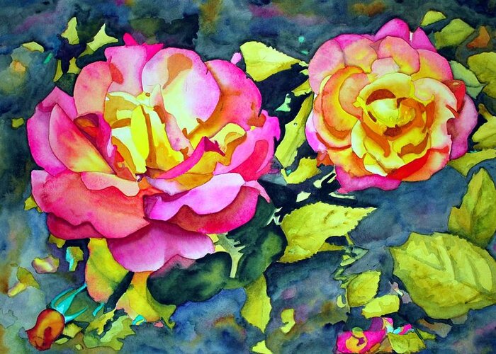 Rose Greeting Card featuring the painting Winter Rose by Gerald Carpenter