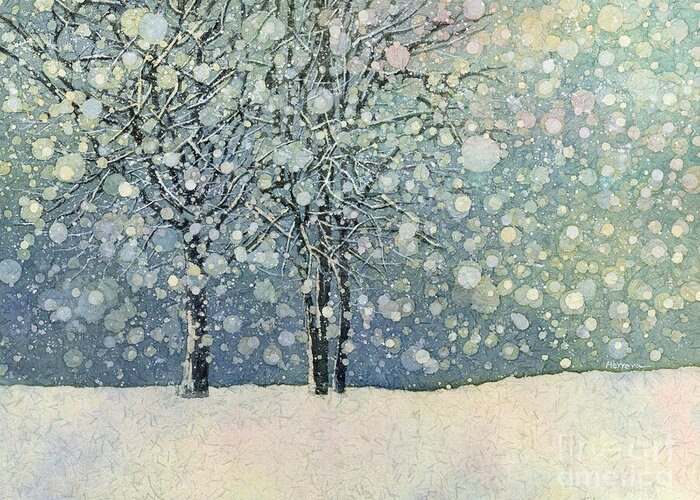 Snow Greeting Card featuring the painting Winter Sonnet by Hailey E Herrera