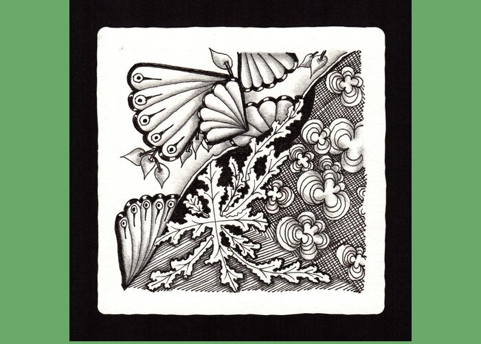 Zentangle Greeting Card featuring the drawing Winter Spring Summer 'n Fall by Jan Steinle