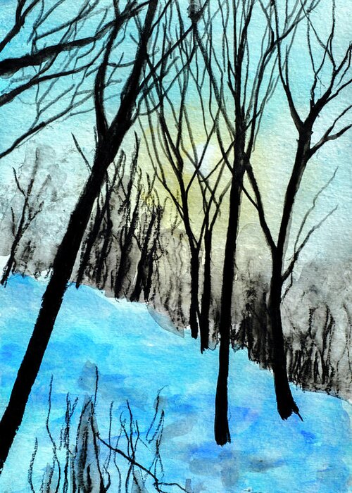  Greeting Card featuring the painting Winter Sunlight by Lynn Hansen