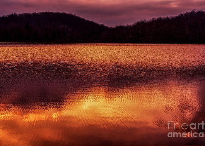 Lake Greeting Card featuring the photograph Winter Sunset Afterglow Reflection by Thomas R Fletcher