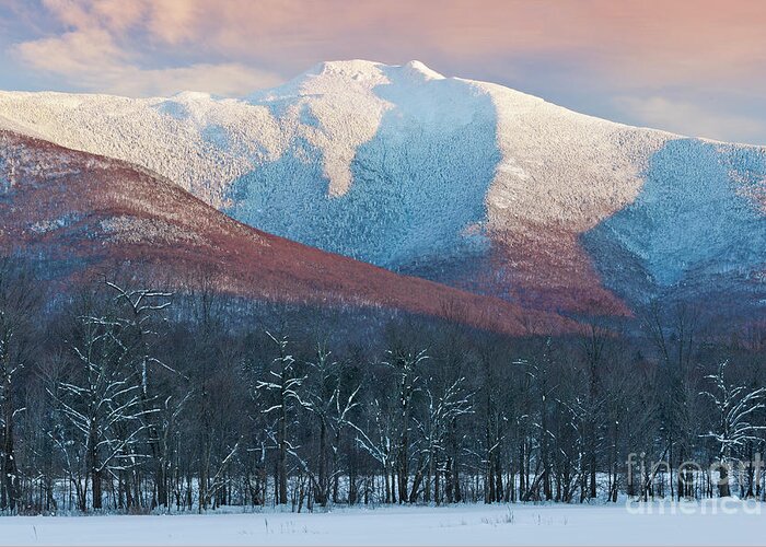 Winter Greeting Card featuring the photograph Winter Sunset At Mount Mansfield by Alan L Graham