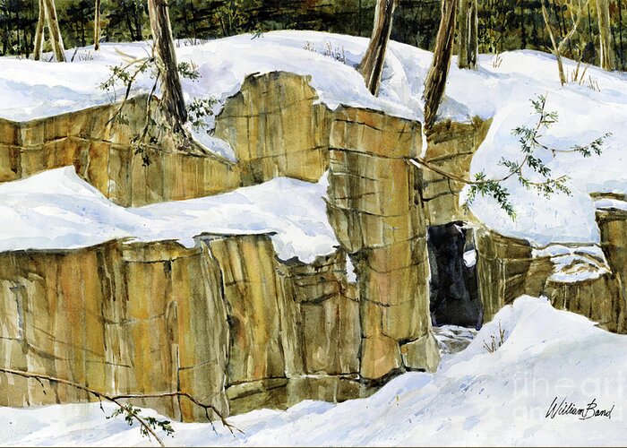 Landscape Greeting Card featuring the painting Winter Walk by William Band