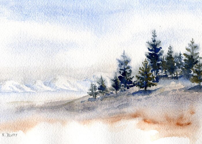 Winter Greeting Card featuring the painting Winter Watercolor Painting by Karla Beatty