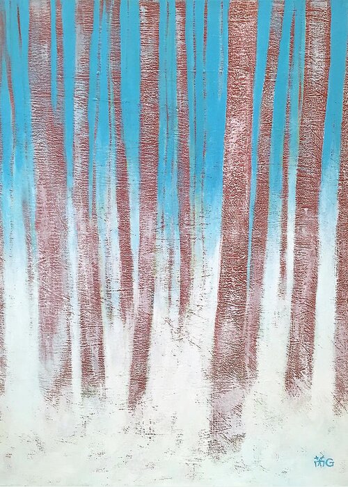 Woods Greeting Card featuring the painting Winter woods by Wonju Hulse
