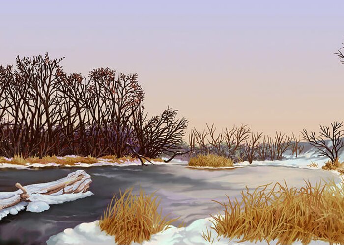 Winter Greeting Card featuring the painting Winter's Grip by Hans Neuhart