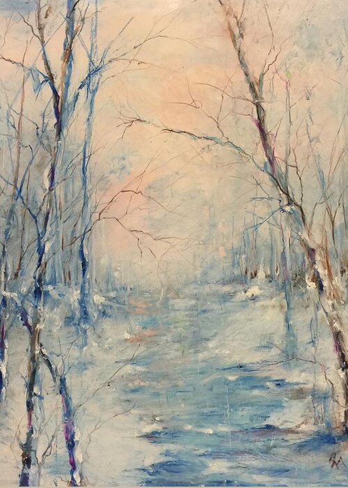 Winter Greeting Card featuring the painting Winter's Soul by Robin Miller-Bookhout