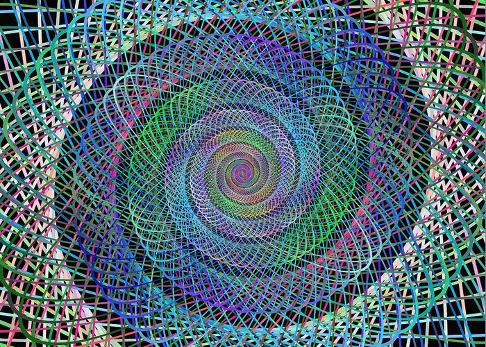 Spiral Greeting Card featuring the digital art Wire spiral by David Zydd